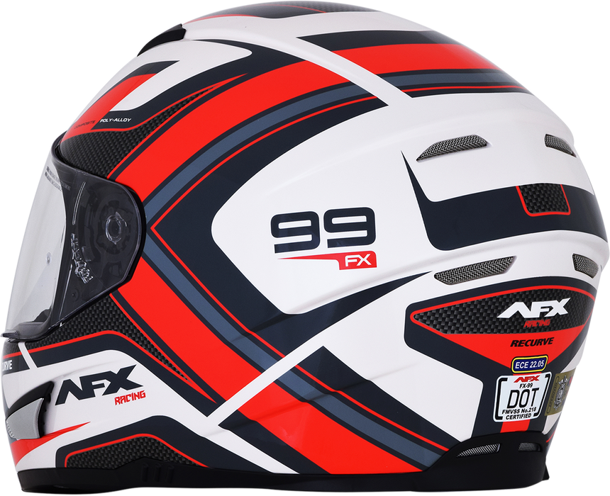 AFX FX-99 Helmet - Recurve - Pearl White/Red - 2XL 0101-11130