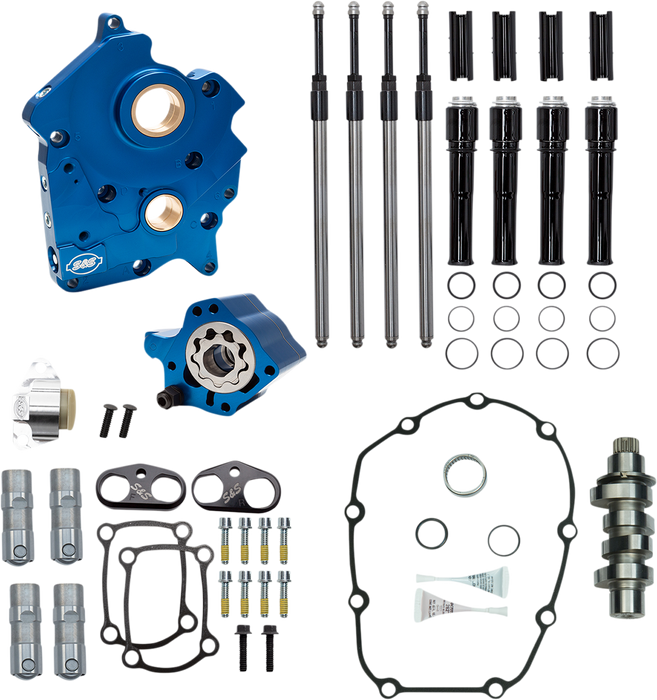 S&S CYCLE Cam Chest Kit with Plate M8 - Chain Drive - Water Cooled - 475 Cam - Black Pushrods  Road/Electra  Glide  / 310-1008B