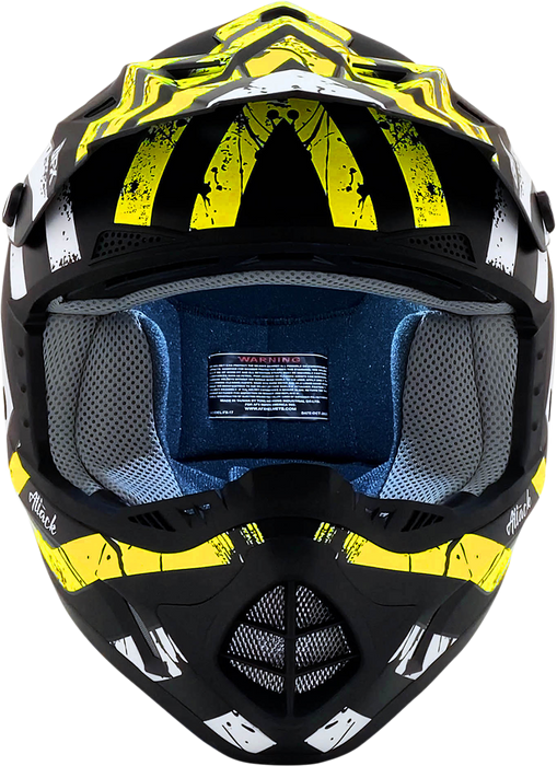 AFX FX-17 Motorcycle Helmet - Attack - Matte Black/Hi-Vis Yellow - XS 0110-7172