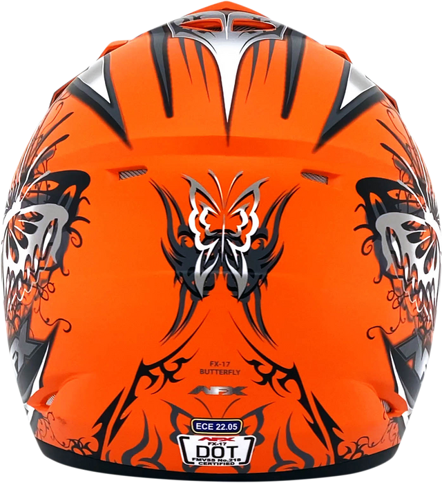 AFX FX-17 Motorcycle Helmet - Butterfly - Matte Orange - XL 0110-7115