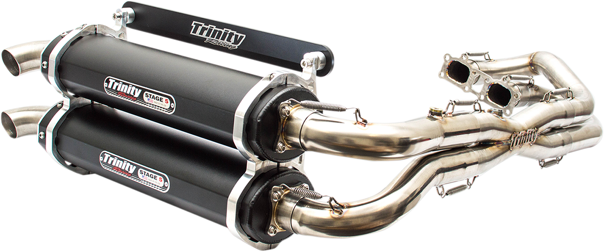 TRINITY RACING Stage 5 Dual Exhaust - Black TR-4119D-BK