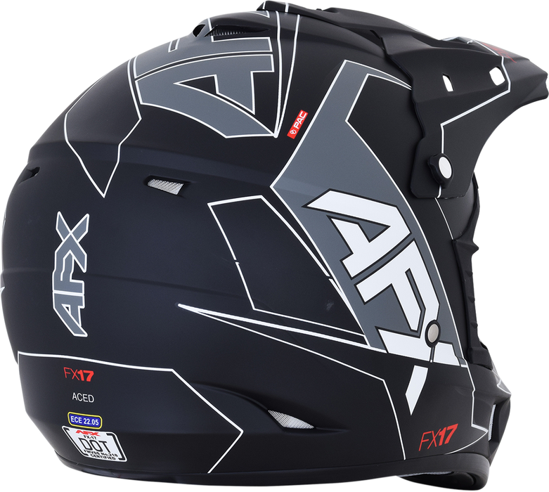 AFX FX-17 Helmet - Aced - Matte Black/White - Medium 0110-6490