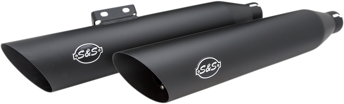 S&S CYCLE Slash Cut Race Mufflers - Black 550-0735