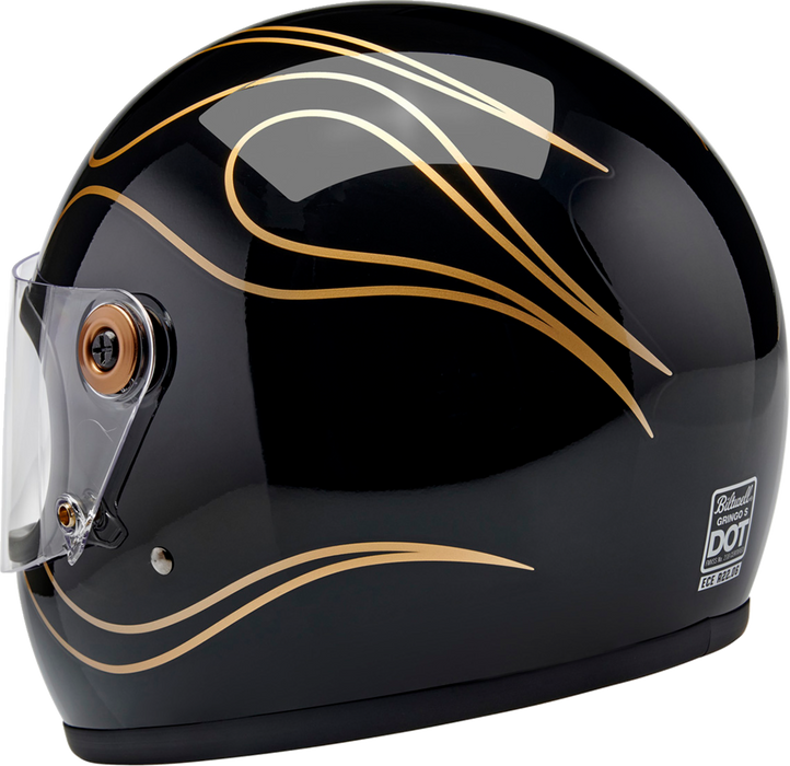 BILTWELL Gringo S Motorcycle Helmet - Gloss Black Flames - Large 1003-567-504