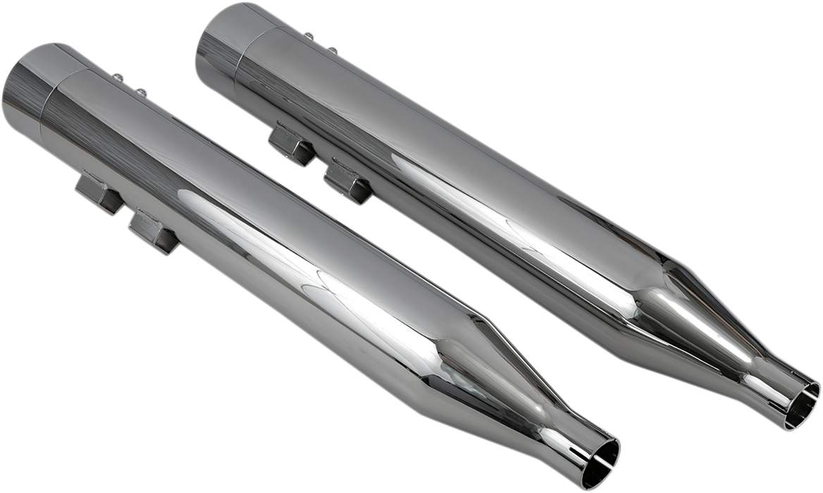 BASSANI XHAUST DNT Straight Can Mufflers for '95-'16 FL - Chrome 1F7DNT6