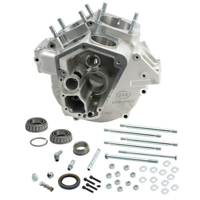 S&S Cycle 70-84 BT w/ Stock Bore Super Stock Alternator Style Crankcase - Natural