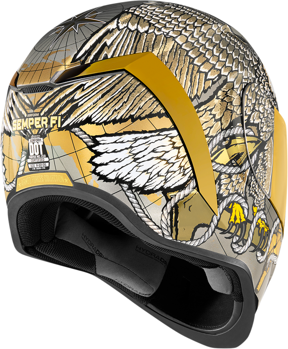 ICON Airform™ Motorcycle Helmet - Semper Fi - Gold - XS 0101-13663