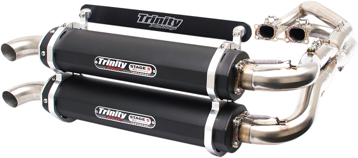 TRINITY RACING Stage 5 Dual Exhaust - Black TR-4119D-BK