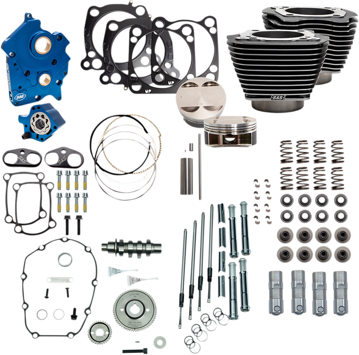 S&S CYCLE Power Pack - Gear Drive with Highlighted Fins - Black Granite - Oil Cooled - M8 NOT RECOMMENDED F/TRIKES 310-1110A