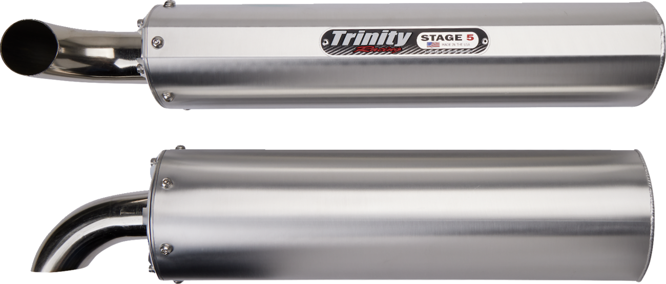 TRINITY RACING Stage 5 Slip-On Dual Muffler - Aluminum TR-4165S