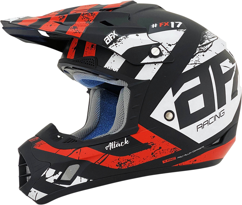 AFX FX-17 Helmet - Attack - Matte Black/Red - Large 0110-7151