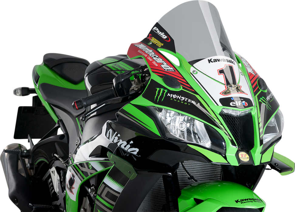 PUIG HI-TECH PARTS Race Windscreen - Smoke - Kawasaki 9849H