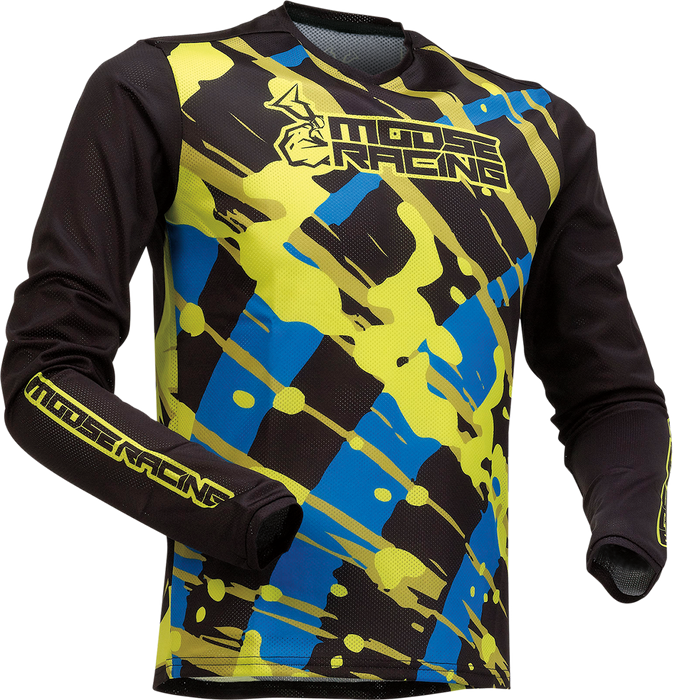 MOOSE RACING Youth Agroid Mesh Jersey - Black/Blue/Hi-Vis - XL 2912-2168