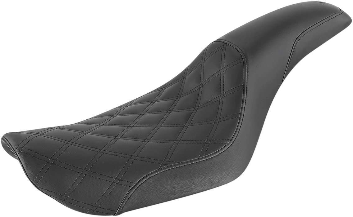 SADDLEMEN Profiler Seat - Front Lattice/Rear Smooth - Black - FXD '96-'03 896-04-149