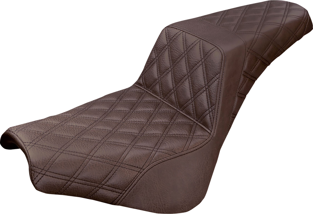 SADDLEMEN Step-Up Seat - Full Lattice Stitch - Brown 818-30-175BR