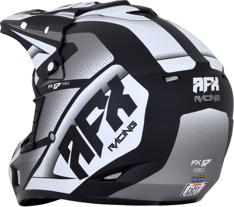 AFX FX-17 Motorcycle Helmet - Force - Matte Black/White - Small 0110-5197