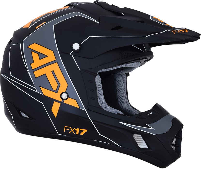 AFX FX-17 Motorcycle Helmet - Aced - Matte Black/Orange - Large 0110-6506