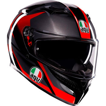 AGV K3 Motorcycle Helmet - Striga - Black/Gray/Red - Medium 2118381004-018-M