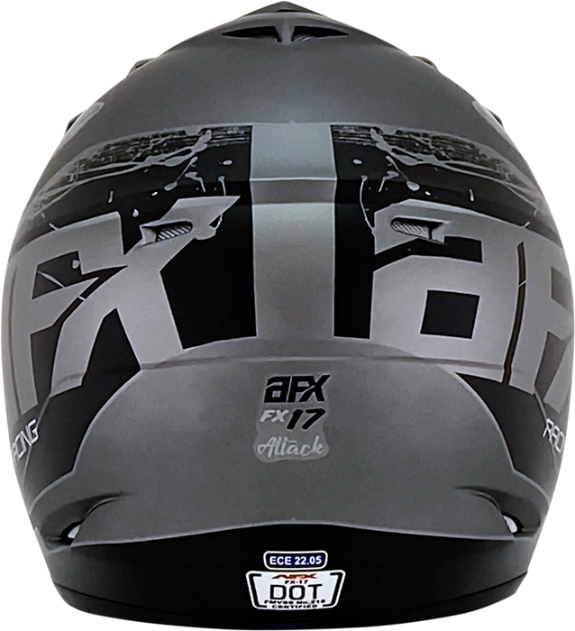 AFX FX-17 Helmet - Attack - Frost Gray/Matte Black - Large 0110-7139