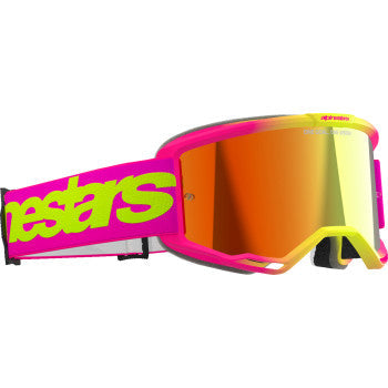 ALPINESTARS Goggles Vision 5 Goggles - Wordmark - Pink/Yellow Fluo - Red Mirror  5102425-3085