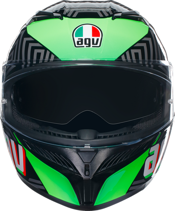 AGV K3 Motorcycle Helmet - Kamaleon - Black/Red/Green - XL 2118381004013XL