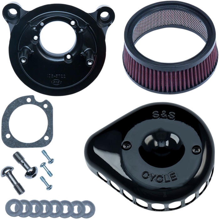 S&S CYCLE Mounted Air Cleaner - Black - Twin Cam 170-0442