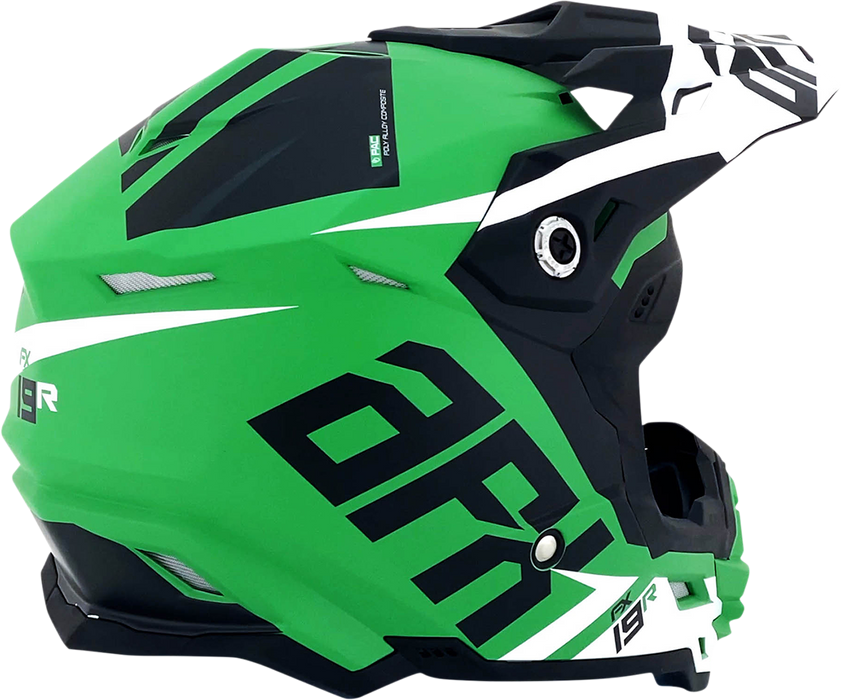 AFX FX-19R Motorcycle Helmet - Racing - Matte Green - Large 0110-7080