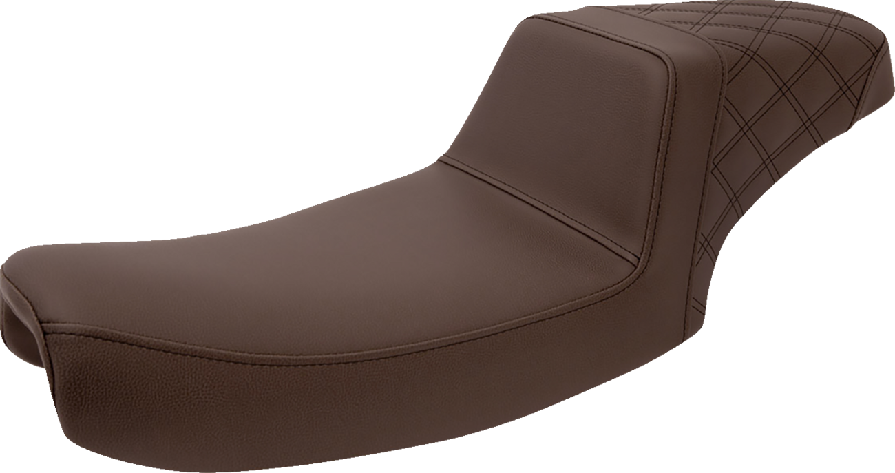 SADDLEMEN Step-Up Seat - Rear Lattice Stitch - Brown 891-04-173BR