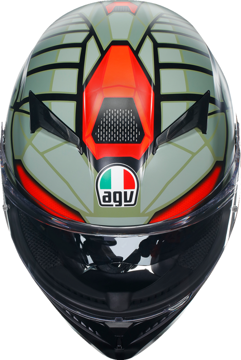 AGV K3 Motorcycle Helmet - Decept - Matte Black/Green/Red - XL 2118381004010XL