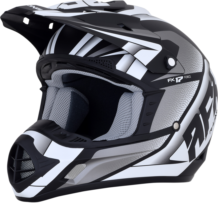 AFX FX-17 Motorcycle Helmet - Force - Matte Black/White - Large 0110-5199