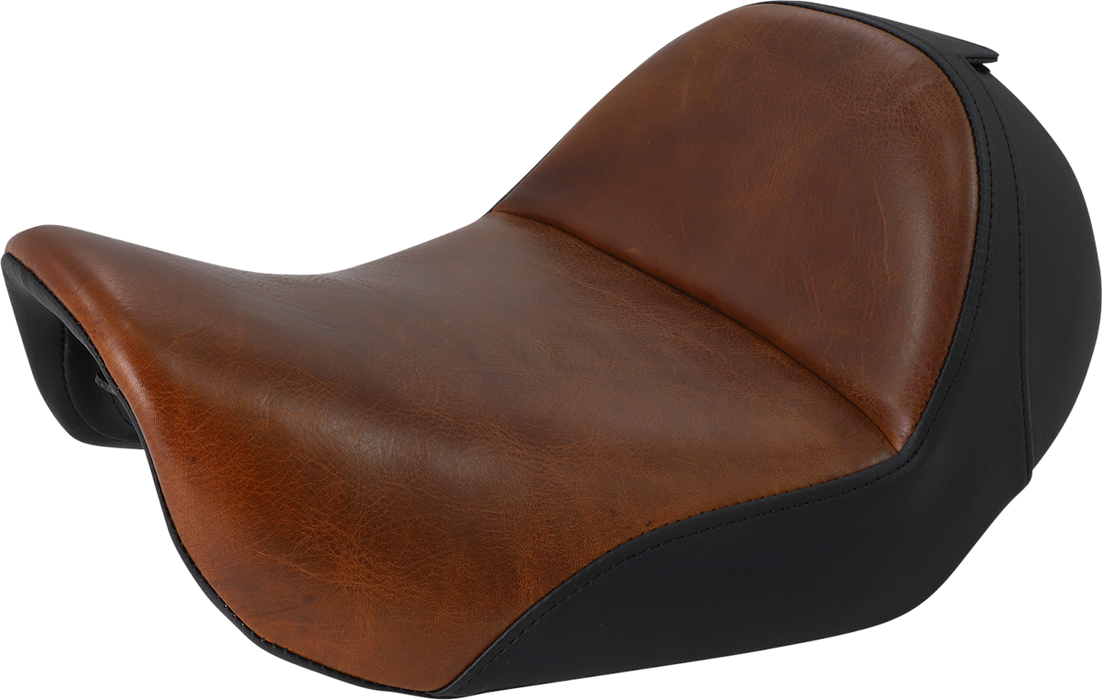 SADDLEMEN Seat - Renegade Lariat Solo - Smooth - Brown - Dyna 806-04-0041B