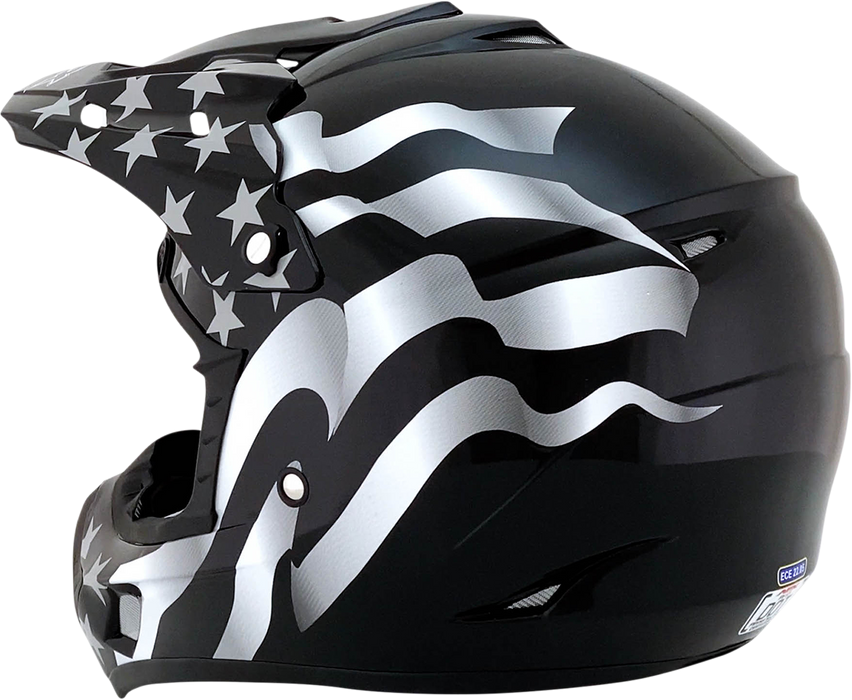 AFX FX-17 Motorcycle Helmet - Flag - Stealth - XS 0110-2362