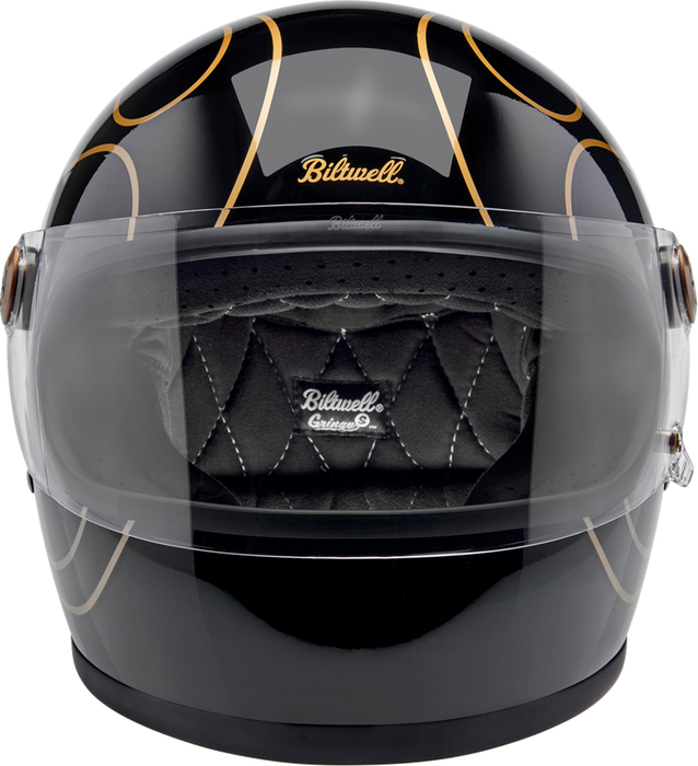 BILTWELL Gringo S Motorcycle Helmet - Gloss Black Flames - Large 1003-567-504