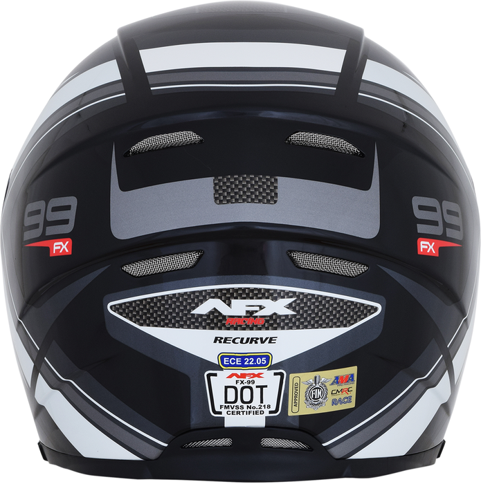 AFX FX-99 Motorcycle Helmet - Recurve - Black/White - Small 0101-11116