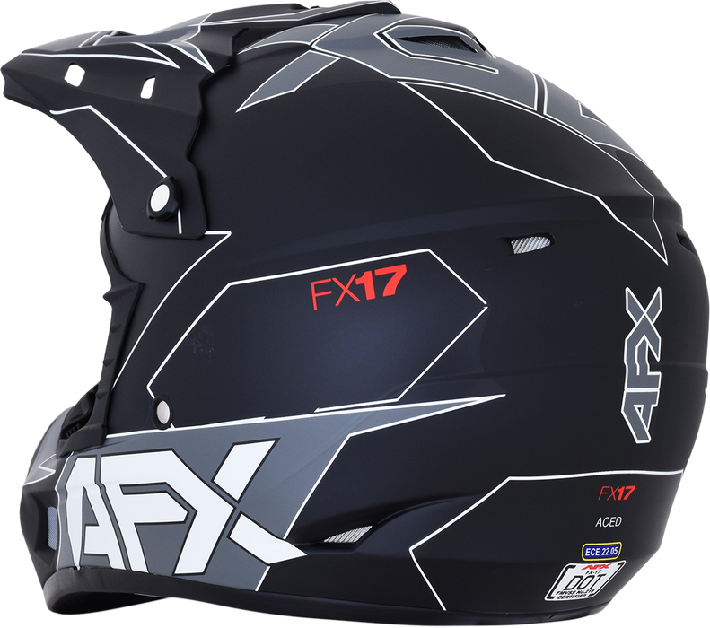 AFX FX-17 Helmet - Aced - Matte Black/White - Large 0110-6491