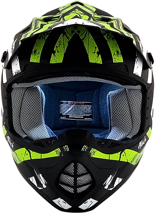 AFX FX-17 Motorcycle Helmet - Attack - Matte Black/Green - XS 0110-7178