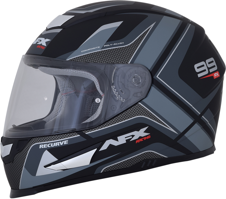 AFX FX-99 Motorcycle Helmet - Recurve - Matte Black/Gray - XL 0101-11139