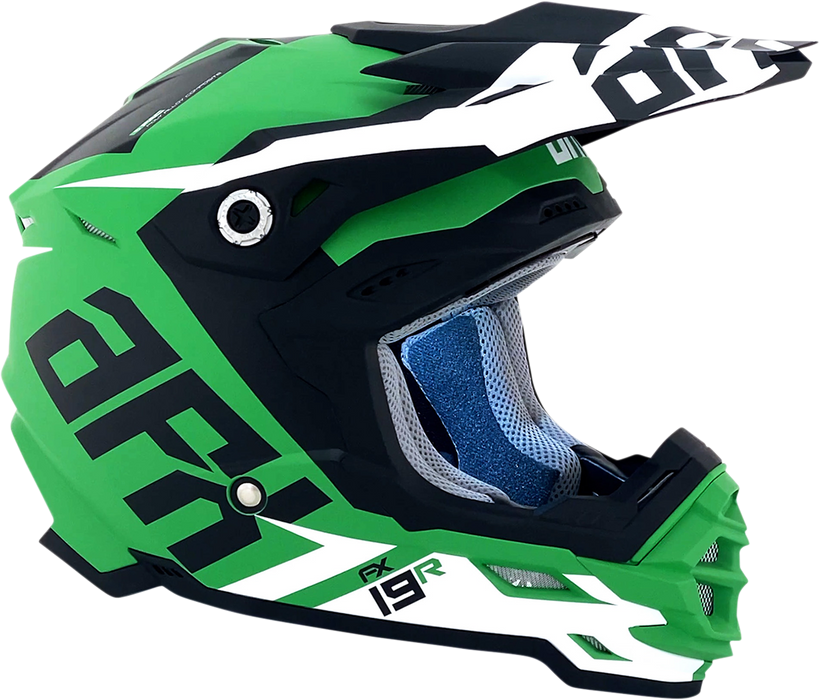 AFX FX-19R Motorcycle Helmet - Racing - Matte Green - Large 0110-7080