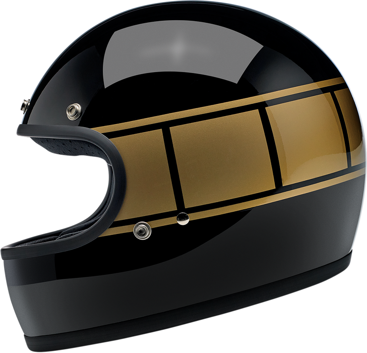 BILTWELL Gringo Helmet - Gloss Black Holeshot - XS 1002-527-101