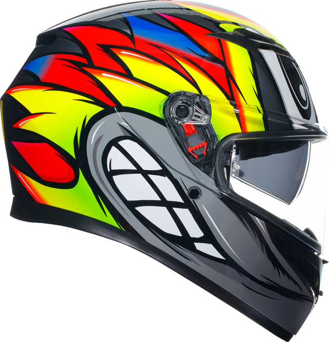 AGV K3 Motorcycle Helmet - Birdy 2.0 - Gray/Yellow/Red - Small 2118381004012S