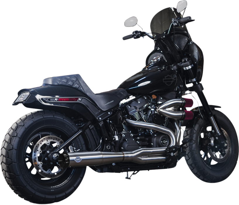 S&S CYCLE SuperStreet 2:1 50 State Exhaust System - M8 Softail - Stainless Steel 550-0996B