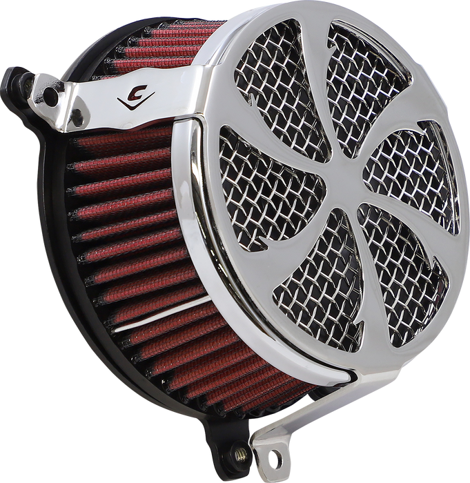 COBRA Air Filter - Swept - Chrome 606-0100-01-SB