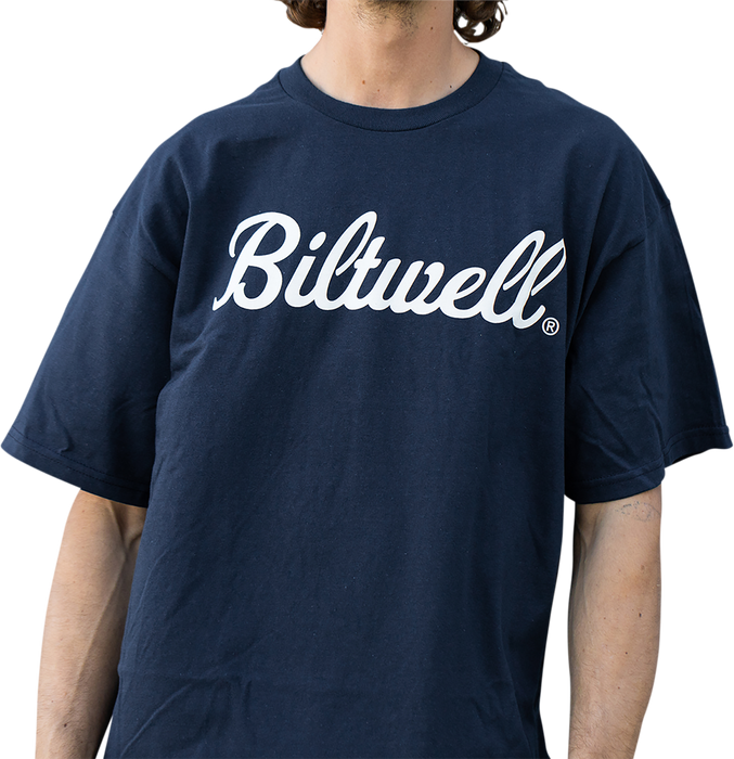 BILTWELL Script T-Shirt - Navy - Medium 8101-052-003