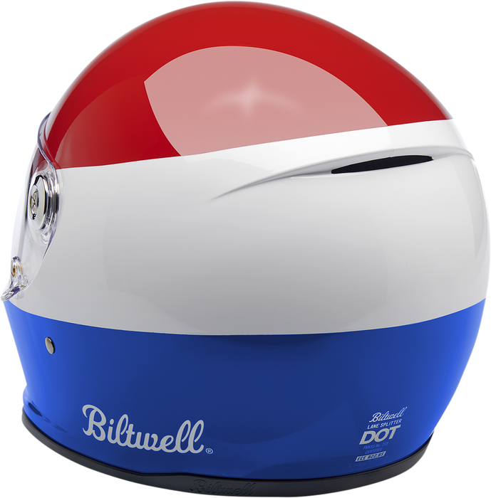 BILTWELL Lane Splitter Helmet - Gloss Podium Red/White/Blue - Small 1004-549-102