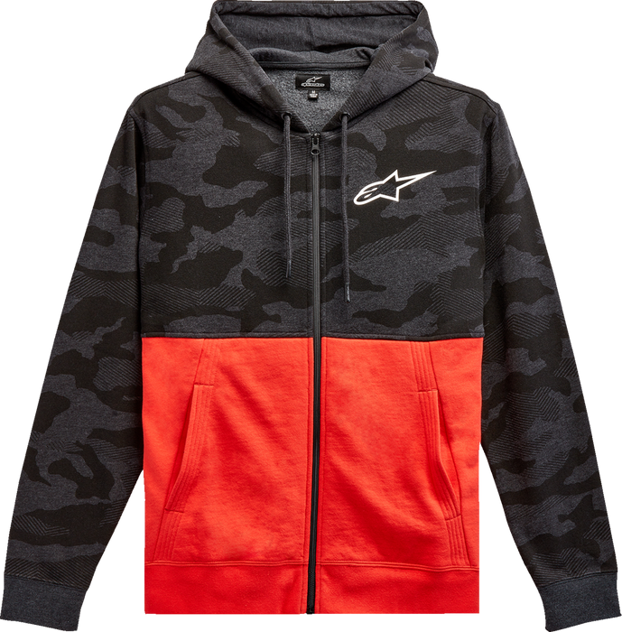 ALPINESTARS Camo Block Hoodie - Charcoal Heather/Warm Red - 2XL 12135105018162X