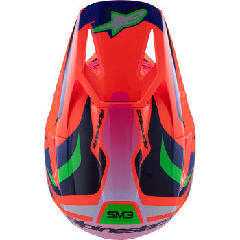 ALPINESTARS Youth SM3 Motorcycle Helmet - Deegan - Gloss Orange Fluo/Purple/Pink Fluo - Large  8301425-433-YL