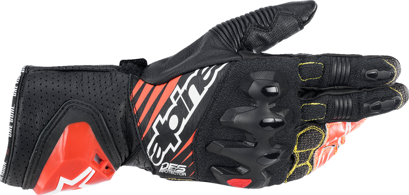 ALPINESTARS GP Tech V2 S Gloves - Black/White/Fluo Red - XL 3556422-1231-XL