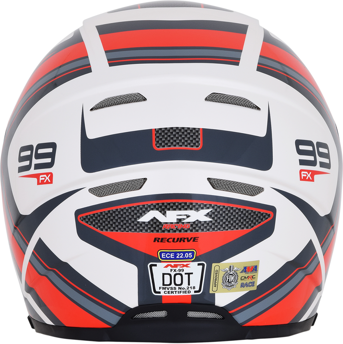 AFX FX-99 Helmet - Recurve - Pearl White/Red - Small 0101-11126