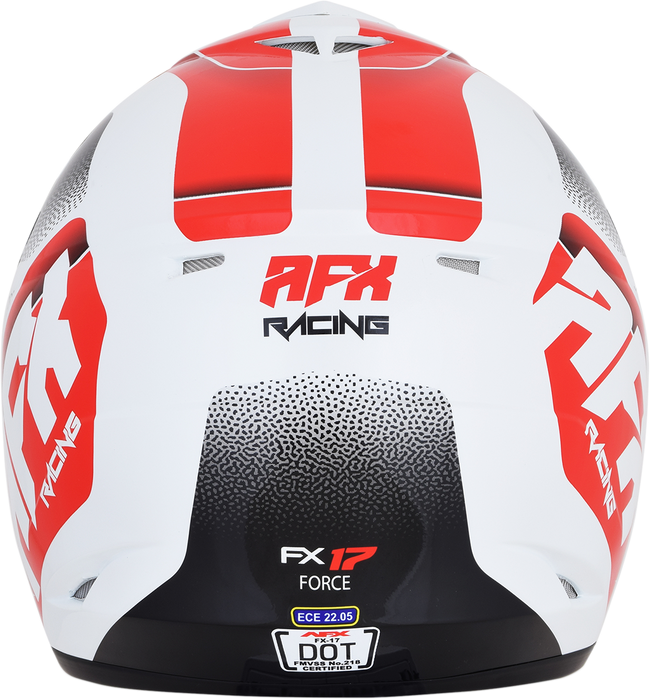 AFX FX-17 Motorcycle Helmet - Force - Pearl White/Red - Small 0110-5244