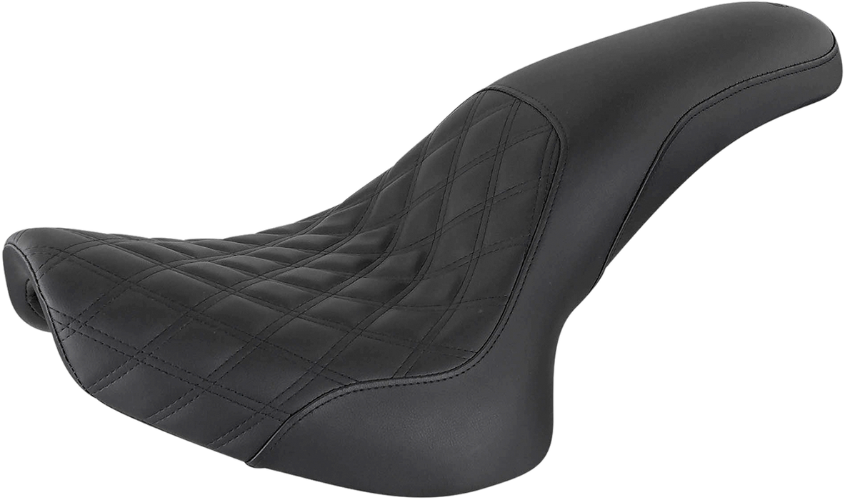 SADDLEMEN Profiler Seat - Front Lattice/Rear Smooth - Black - Softail 800-01-149